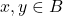 Rendered by QuickLaTeX.com x, y \in B