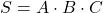 Rendered by QuickLaTeX.com S = A \cdot B \cdot C