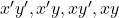 Rendered by QuickLaTeX.com x^\prime y^\prime, x^\prime y, x y^\prime,x y