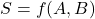 Rendered by QuickLaTeX.com S = f(A,B)