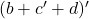 Rendered by QuickLaTeX.com (b + c^{\prime}+d)^{\prime}