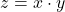 Rendered by QuickLaTeX.com z = x \cdot y
