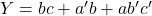 Rendered by QuickLaTeX.com Y = bc + a^\prime b + a b^\prime c^\prime