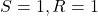Rendered by QuickLaTeX.com S=1, R=1