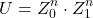 \[ U = Z_0^n \cdot Z_1^{n} \]