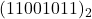 Rendered by QuickLaTeX.com (11001011)_2