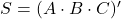 Rendered by QuickLaTeX.com S = (A \cdot B \cdot C)^\prime