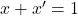 Rendered by QuickLaTeX.com x + x^\prime = 1