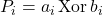 Rendered by QuickLaTeX.com P_i = a_i \operatorname{Xor} b_i