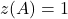 Rendered by QuickLaTeX.com z(A)=1