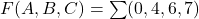 Rendered by QuickLaTeX.com F(A,B,C) = \sum (0, 4, 6, 7)