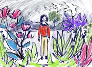 Maude Pelletier - « Je suis ici »,dessin numérique, 2023