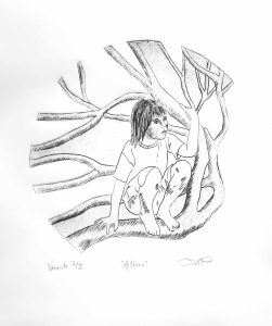 Maude Pelletier - « Artères », pointe sèche sur papier coton, 30x25 cm, 2022